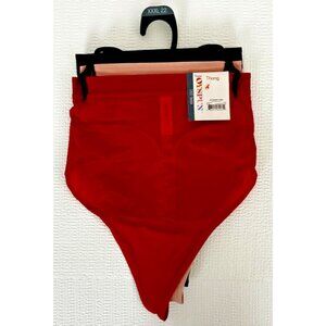 Joyspun 3 Pack Hosiery Thong Underwear Size XXXL 20 Red Black Tan New w Tags